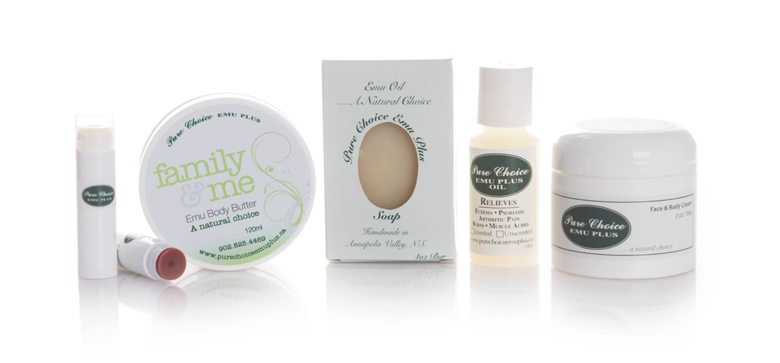 Our complete line of emu products.